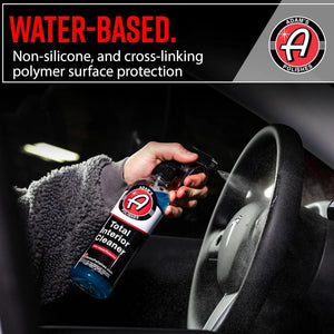 adam’s polishes water based interior cleaner used on car steering wheel