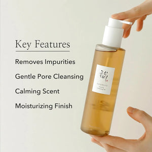 Beauty of Joseon Ginseng Cleansing Oil showing key features and gentle pore cleansing