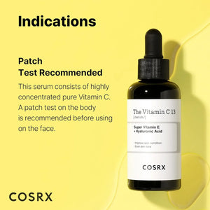 COSRX Vitamin C 13% serum patch test recommendation for safe use on sensitive skin