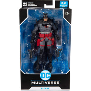 Front view of McFarlane Toys DC Multiverse Batman Flashpoint 7-inch action figure in retail packaging.