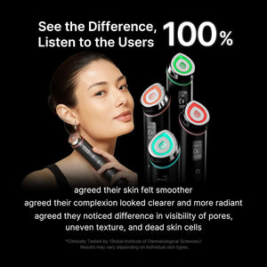 Medicube Booster Pro showing smoother, clearer, and more radiant skin results after use