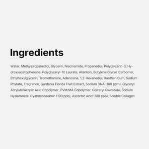 Ingredients list of Medicube PDRN Pink Vita Coating Sheet Mask with salmon DNA PDRN, niacinamide, collagen and hyaluronic acid
