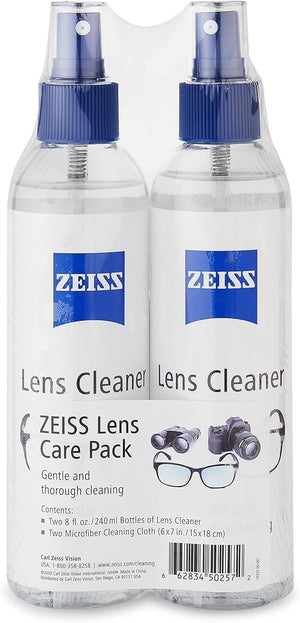 Zeiss Lens Care Pack - 2-8 Ounce Bottles of Lens Cleaner, 2 Microfiber Cleaning Cloths