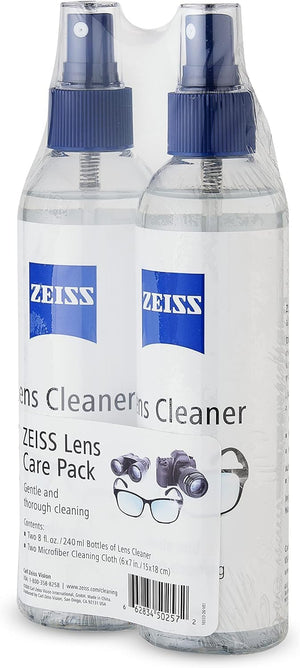 Zeiss Lens Care Pack - 2-8 Ounce Bottles of Lens Cleaner, 2 Microfiber Cleaning Cloths