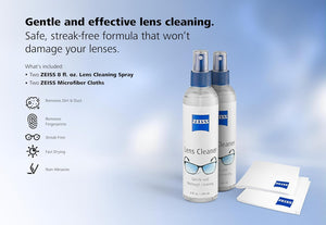 Zeiss Lens Care Pack - 2-8 Ounce Bottles of Lens Cleaner, 2 Microfiber Cleaning Cloths
