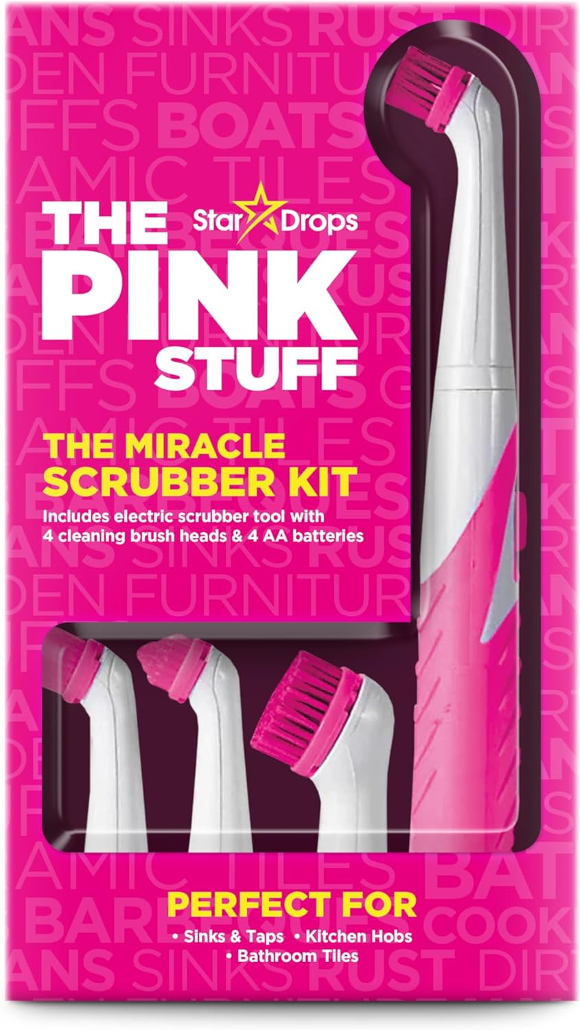 The Pink Stuff - Stardrops - The Miracle Scrubber Kit - 4 Cleaning Brush Heads