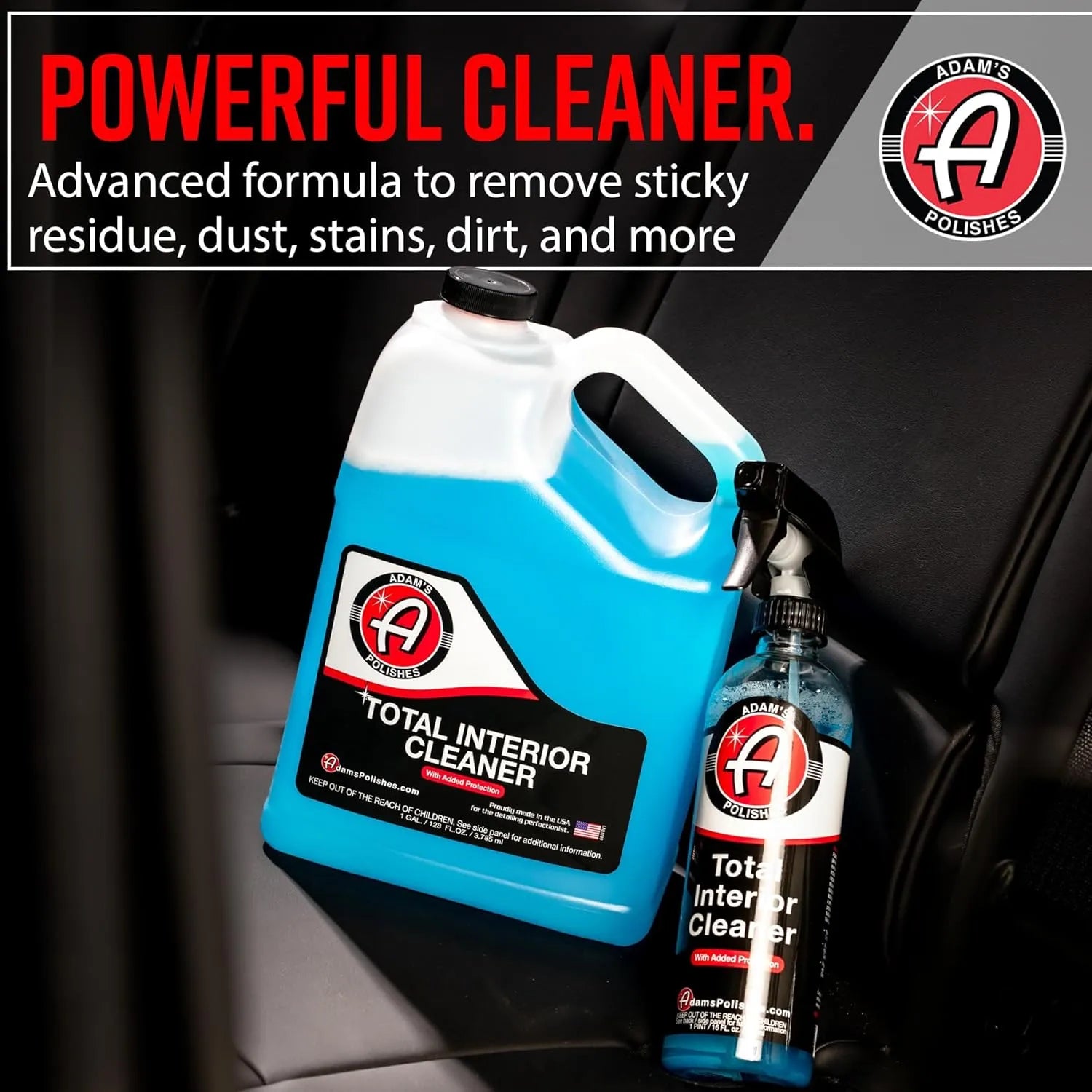 adam’s polishes powerful interior cleaner for leather vinyl and plastic surfaces