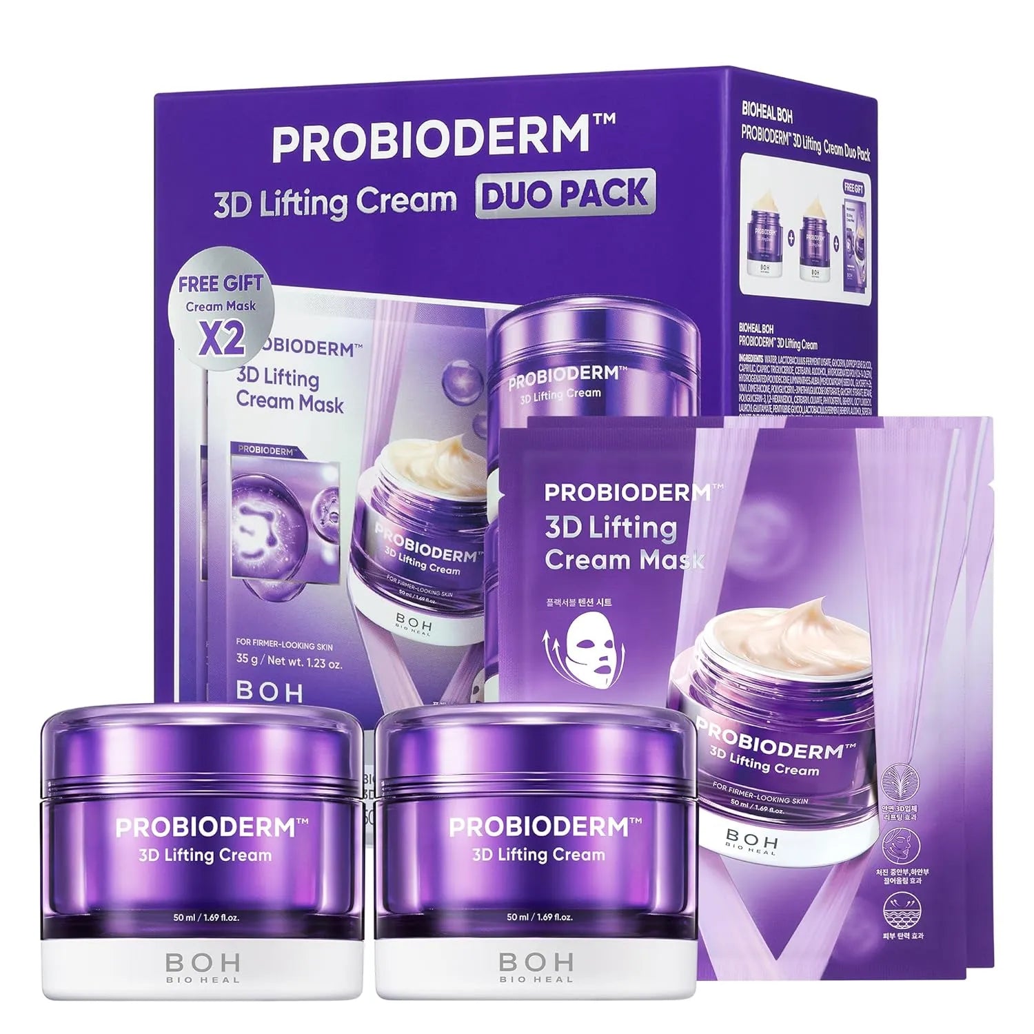 BIOHEAL BOH Probioderm 3D Lifting Cream Duo Pack complete Korean skincare set