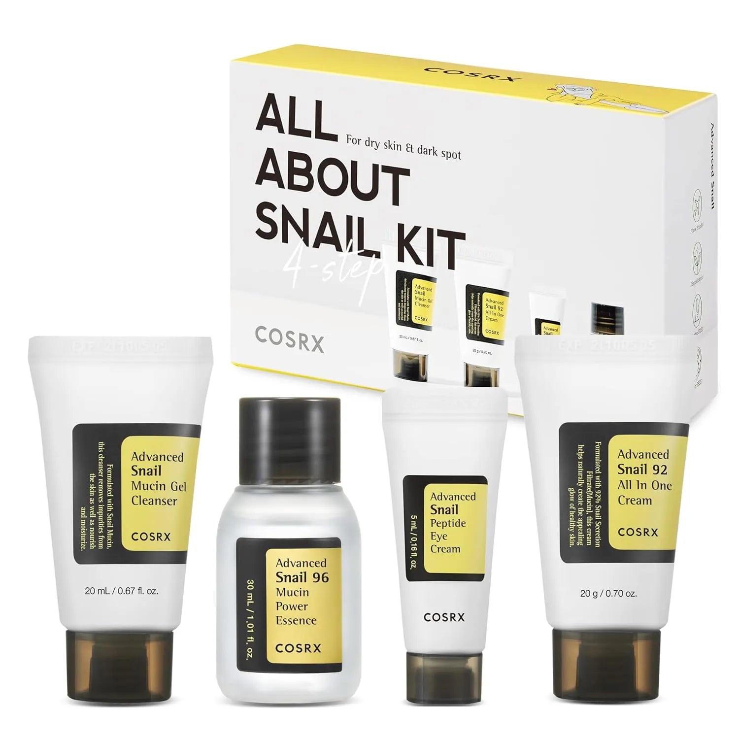 COSRX All About Snail Mucin complete Korean skincare set