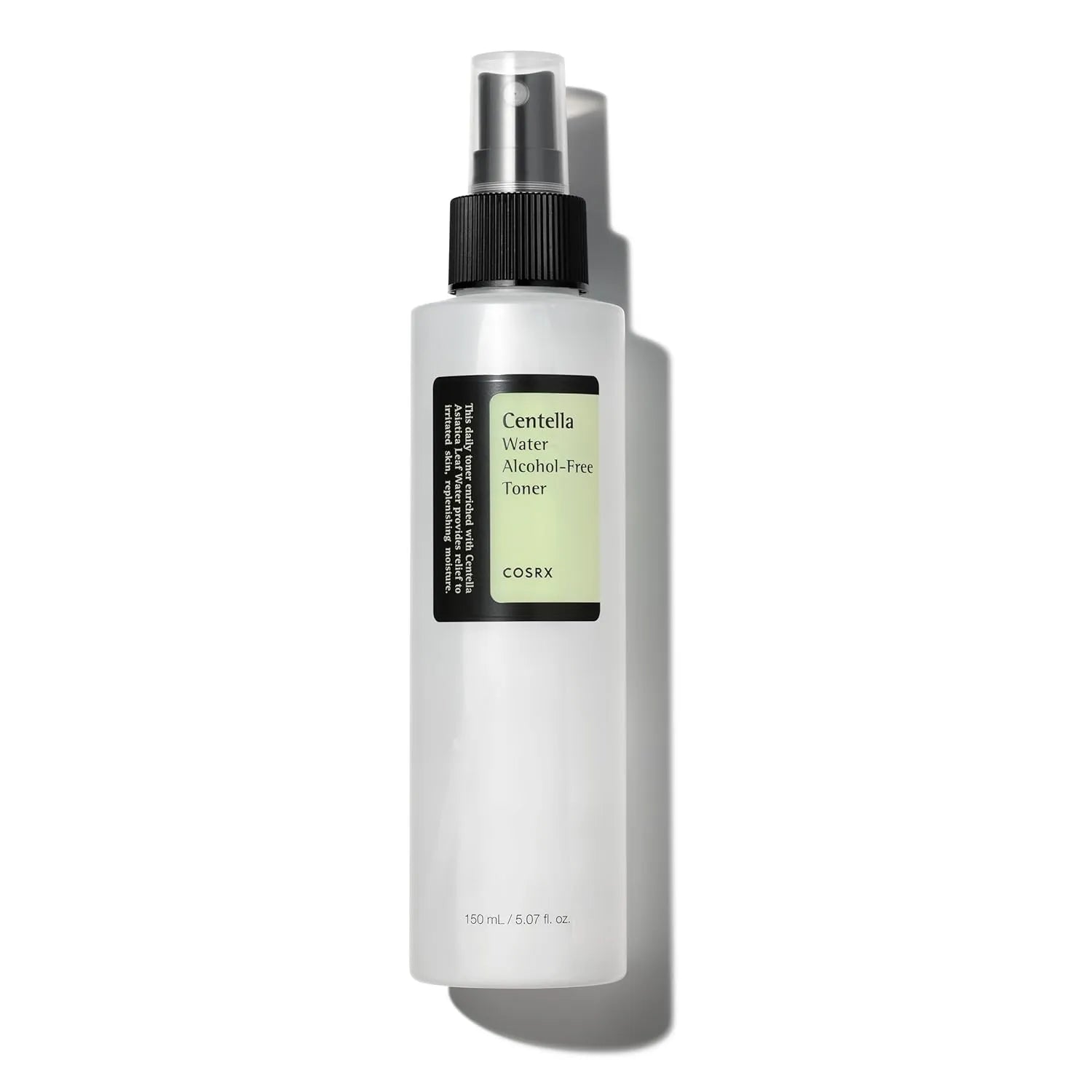 COSRX Centella Water Alcohol-Free Toner 150ml spray bottle on white background
