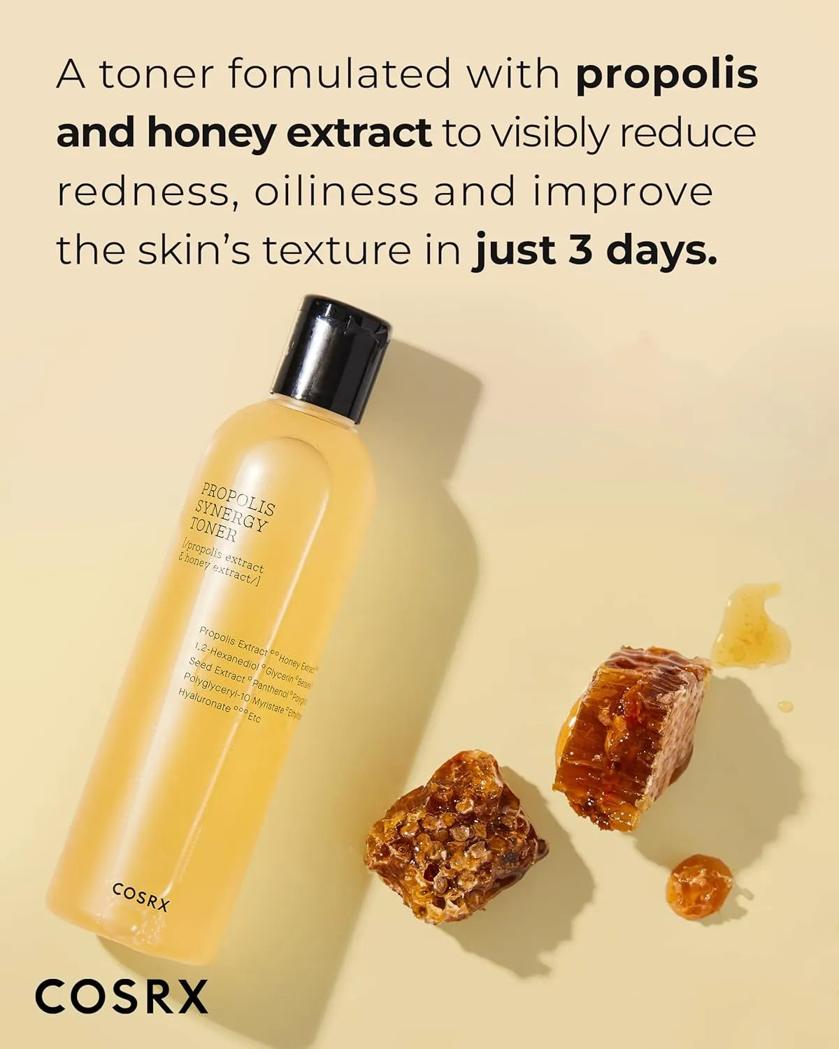 COSRX Propolis Synergy Toner lightweight hydrating texture close up