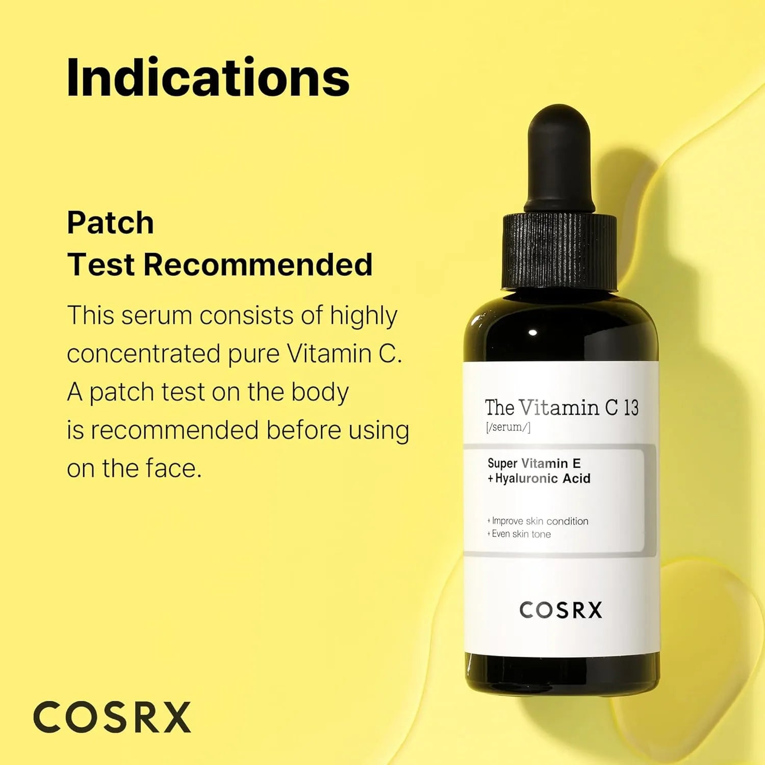 COSRX Vitamin C 13% serum patch test recommendation for safe use on sensitive skin