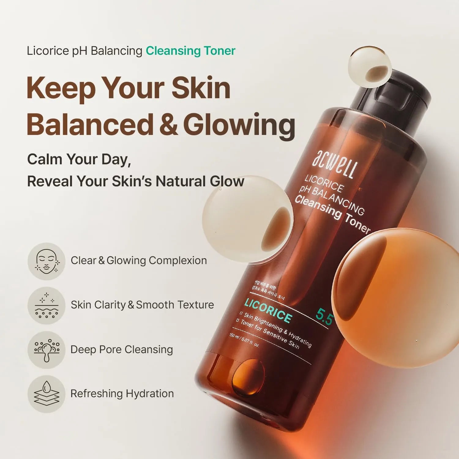 licorice pH balancing toner for clear glowing and hydrated skin