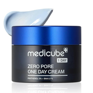 Front view of Medicube Zero Pore One-Day Cream jar, 50 ml Korean pore care cream