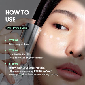 How to use VT CICA Reedle Shot 300 microneedling serum step by step skincare routine