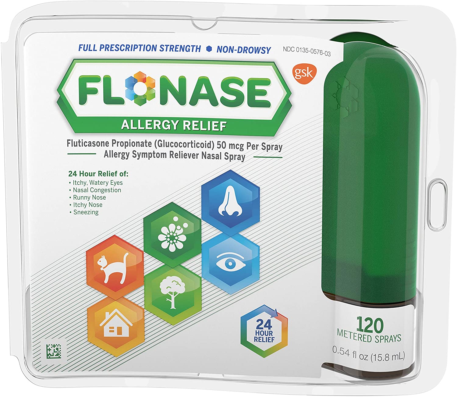 Flonase Allergy Relief Nasal Spray, 120 Count